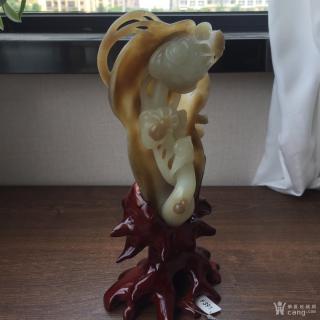 玉雕大师精雕天然玉石和田玉如意小摆件