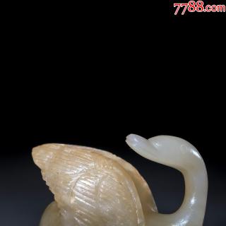 和田玉雕老玉鹅文房书镇把玩,山料青白玉玉鹅玉鸭动物老玉雕